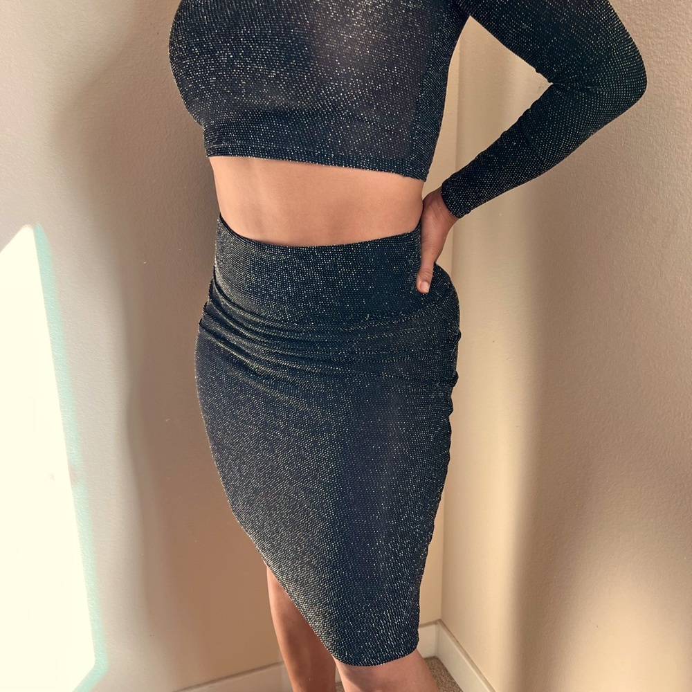 Two piece sheer skirt set